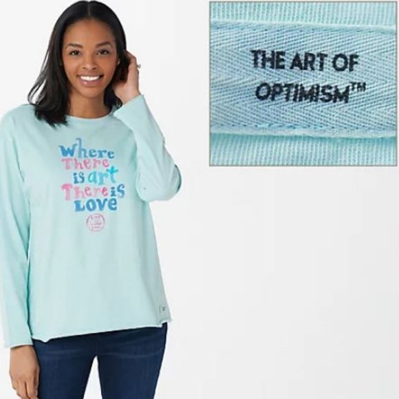 Life is Good "Love" Relaxed Long Sleeve Crusher Tee 9121 - Picture 2 of 4